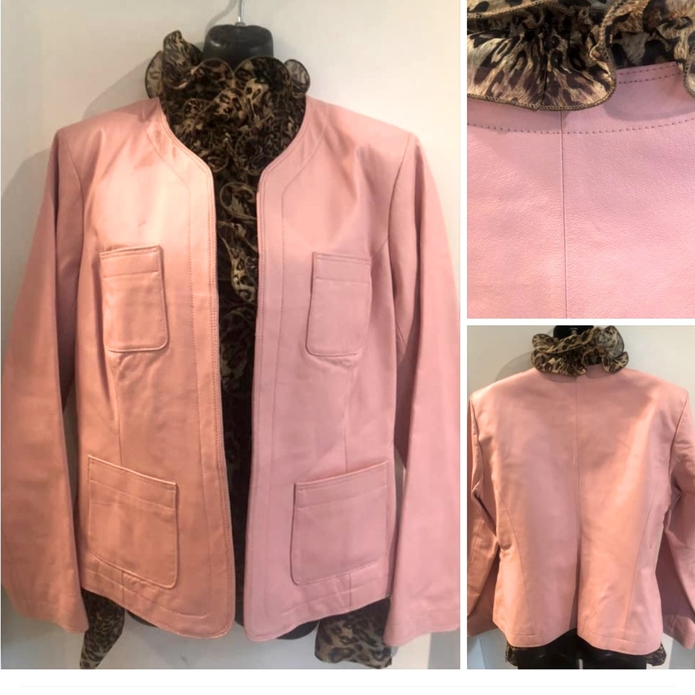 2/$100 STUDIO L by Elizabeth Claiborne Genuine Leather Jkt